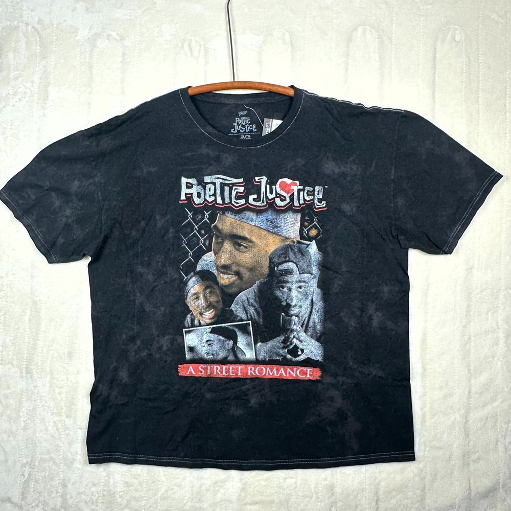 Poetic Justice Tupac A Street Romance Shirt XL 2022 Black Tie Dye NWT‎